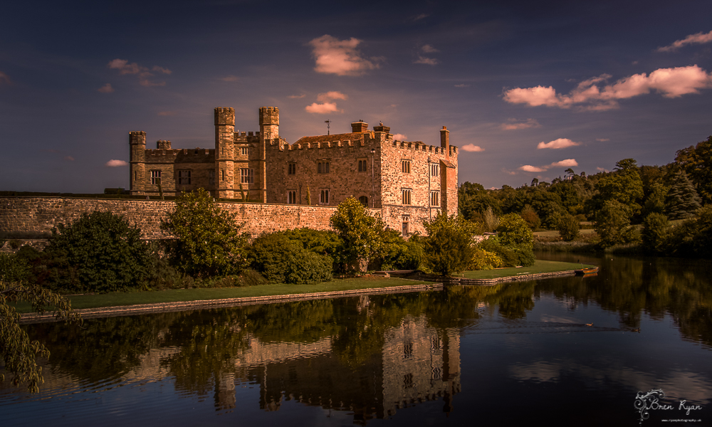 Security of the moat at Leeds Castle near Maidstone